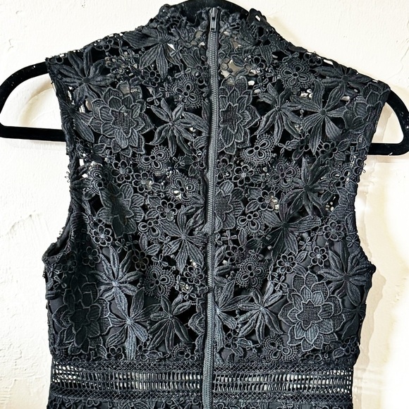 BARDOT Black Paris Lace Appliqué Cocktail Dress‎ Romantic Sz XS - Picture 9 of 11